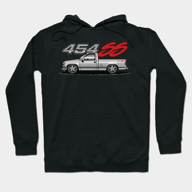 Chevy 454 SS Pickup Truck (Ultra White) Hoodie by Jiooji Project